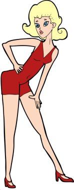 Bir insan tarafından çizilmiş karikatür modeli kadın.