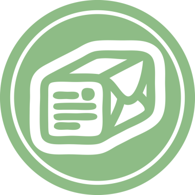 bir insan tarafından çizilmiş paket dairesel simgesi