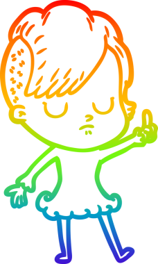 gökkuşağı gradyan çizimi bir insan tarafından çizilmiş bir karikatür kadın