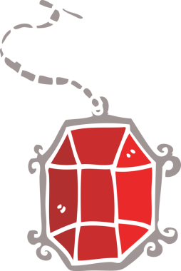 Bir insan tarafından çizilmiş karalama yakut kolye.