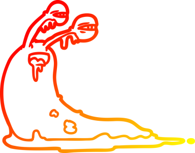 Bir insan tarafından çizilmiş iğrenç bir karikatür sümüklü böceğinin sıcak çizgi çizimi