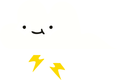 Bir insan tarafından çizilmiş bir gök gürültüsü bulutunun düz renk retro karikatürü