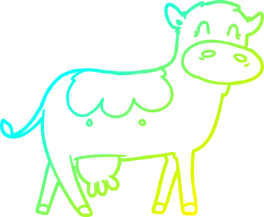 Bir insan tarafından çizilmiş bir süt ineğinin soğuk gradyan çizgisi.