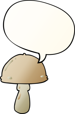 bir insan tarafından çizilmiş düzgün eğimli konuşma baloncuklu mantar mantarı.