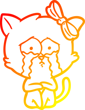 Bir insan tarafından çizilmiş çizgi film kedisinin sıcak çizgi çizimi