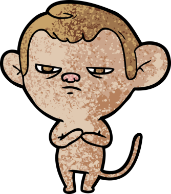 Bir insan tarafından çizilmiş çizgi maymun.