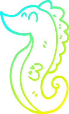 Bir insan tarafından çizilmiş karikatür deniz atı çizimi.