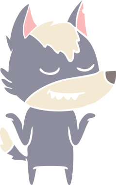 Bir insan tarafından çizilmiş düz renkli çizgi film kurdu.