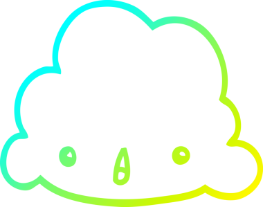 Bir insan tarafından çizilen karikatür bulutunun soğuk gradyan çizimi