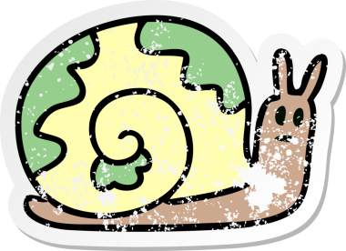 Bir insan tarafından çizilmiş garip bir el salyangozunun sıkıntılı çıkartması.