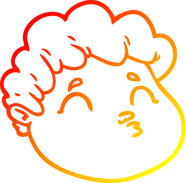 Bir insan tarafından çizilen çizgi film karakterinin sıcak çizgi çizimi