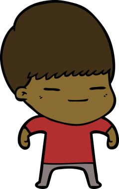 Bir insan tarafından çizilmiş kendini beğenmiş bir çocuk.