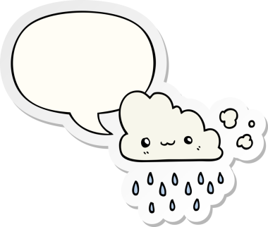 Bir insan tarafından çizilmiş konuşma balonu çıkartmalı karikatür fırtına bulutu.