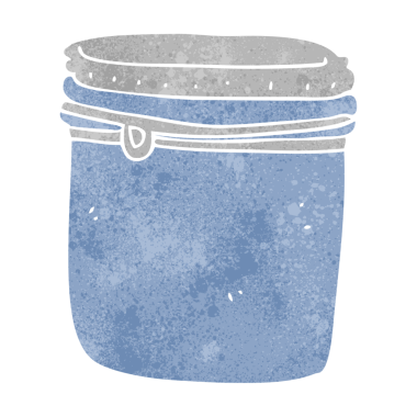 Bir insan tarafından çizilmiş serbest retro karikatür kavanozu