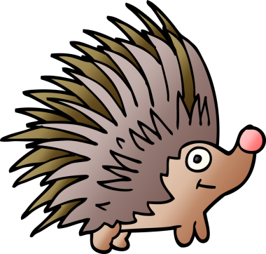 Bir insan tarafından çizilmiş çivili kirpi.