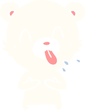 kaba düz renkli karikatür kutup ayısı insan tarafından çizilmiş bir dil.