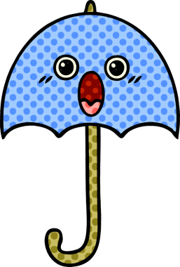 Bir insan tarafından çizilmiş bir şemsiye çizgi filmi.