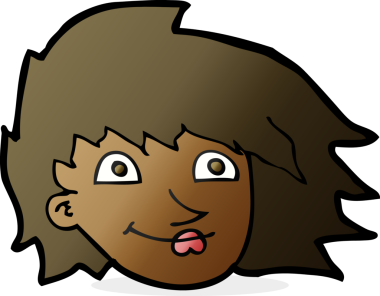 Bir insan tarafından çizilmiş bir kadın yüzü.