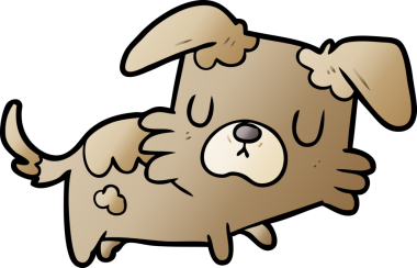 Bir insan tarafından çizilmiş küçük bir köpek.