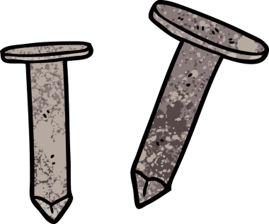 Bir insan tarafından çizilmiş eski çiviler.