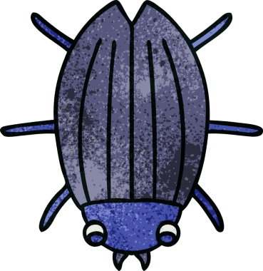 Bir insan tarafından çizilmiş garip çizgi film böceği.