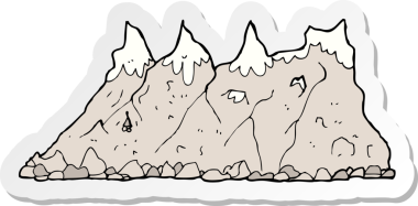 Bir insan tarafından çizilmiş bir dağ silsilesinin çıkartması.