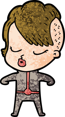 Bir insan tarafından çizilmiş güzel hippi kız.