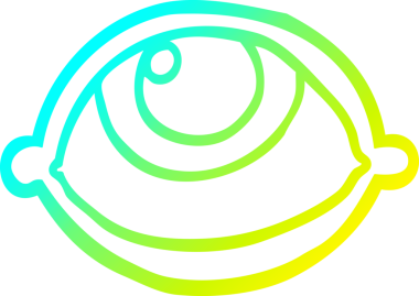 Bir insan tarafından çizilmiş bir çizgi filmin soğuk gradyan çizimi