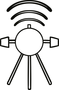 Bir insan tarafından çizilmiş bir uydu karikatürü.