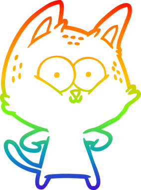 gökkuşağı gradyanı çizimi bir insan tarafından çizilmiş çizgi film kedisi