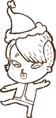 Bir insan tarafından çizilen neşeli kadın kömürü.