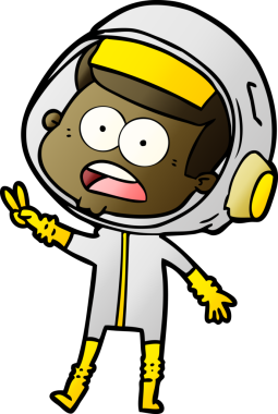 Karikatür bir insan tarafından çizilen astronotu şaşırttı.