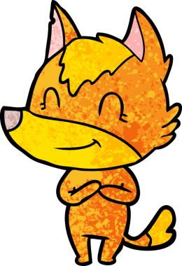 Bir insan tarafından çizilmiş tilki çizgi film karakteri