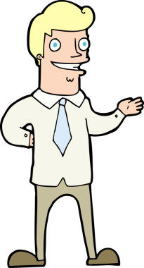 Bir insan tarafından çizilmiş karikatür satıcısı.