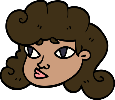 Bir insan tarafından çizilmiş karalama kadın yüzü.