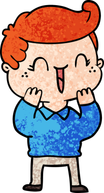 Bir insan tarafından çizilmiş gülen çocuk.