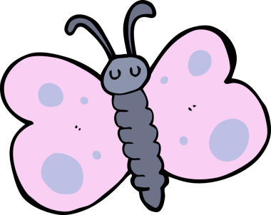 Bir insan tarafından çizilmiş kelebek çizimi.