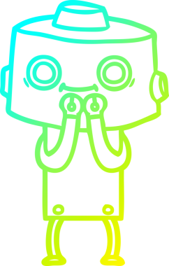 Bir insan tarafından çizilmiş soğuk gradyan robot çizimi