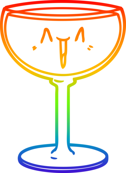 gökkuşağı gradyan çizgisi bir insan tarafından çizilmiş bir şarap kadehinin çizimi