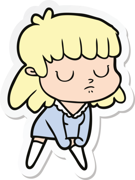 Bir insan tarafından çizilmiş ilgisiz bir karikatür çıkartması.