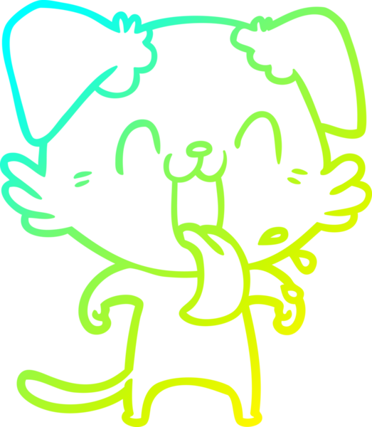 Bir insan tarafından çizilmiş soluyan bir köpeğin soğuk eğimli çizgisi.