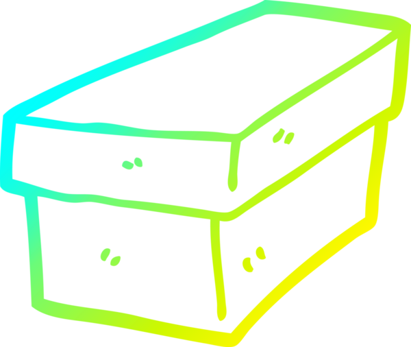 Bir insan tarafından çizilmiş karton bir kutunun soğuk gradyan çizgisi