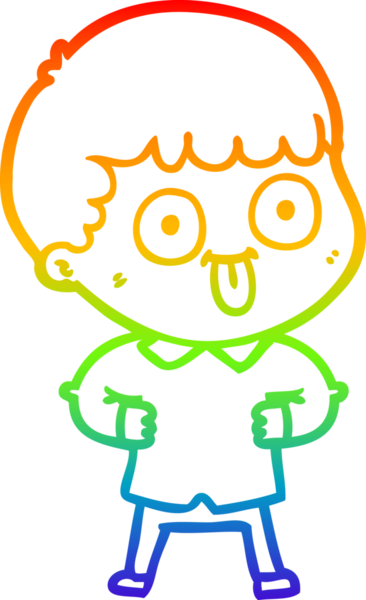 Gökkuşağı gradyan çizgi çizimi bir insan tarafından çizilmiş bir karikatür adam