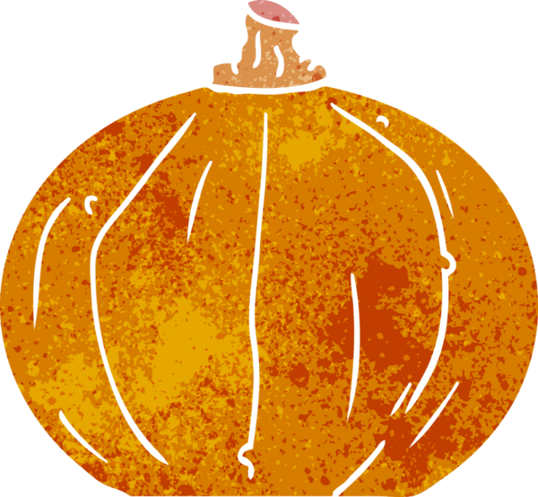 Bir insan tarafından çizilmiş eski bir balkabağı karalaması.