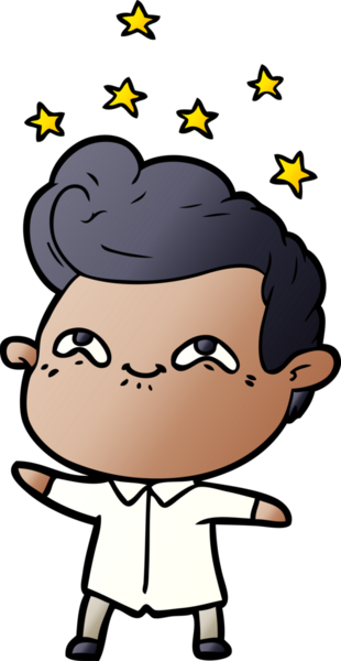 Bir insan tarafından çizilmiş heyecanlı bir çizgi film.