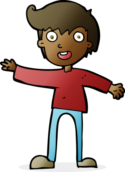 Bir insan tarafından çizilmiş heyecanlı bir çocuk.