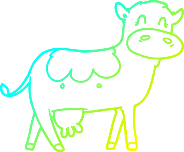 Bir insan tarafından çizilmiş bir süt ineğinin soğuk gradyan çizgisi.