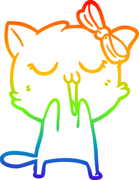 gökkuşağı gradyanı çizimi bir insan tarafından çizilmiş çizgi film kedisi
