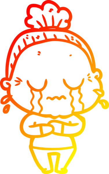 Bir insan tarafından çizilmiş, ağlayan bir karikatür çizimi.