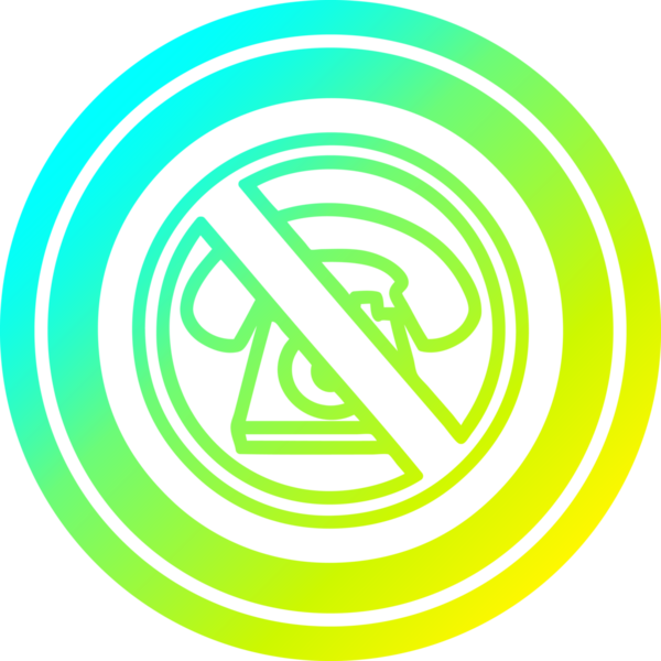 Bir insan tarafından çizilmiş serin gradyan görünümlü soğuk çağırma simgesi yok